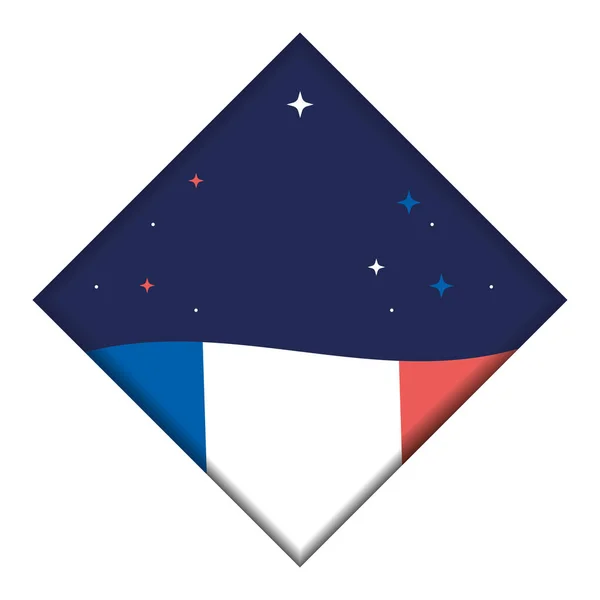 Bandera Aislada Francia Con Efecto Onda Ilustración Vectorial — Vector de stock