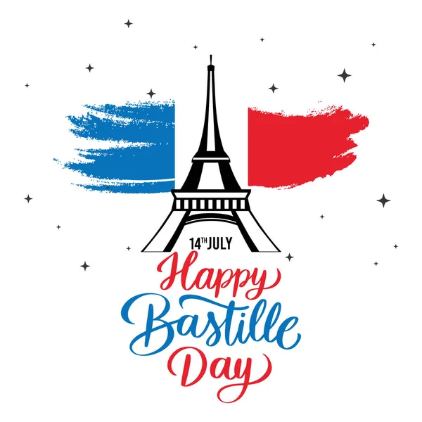 Kolorowy Bastylia Dzień Szablon Przełomu Flagi Francuskiej Wektor Ilustracji — Wektor stockowy