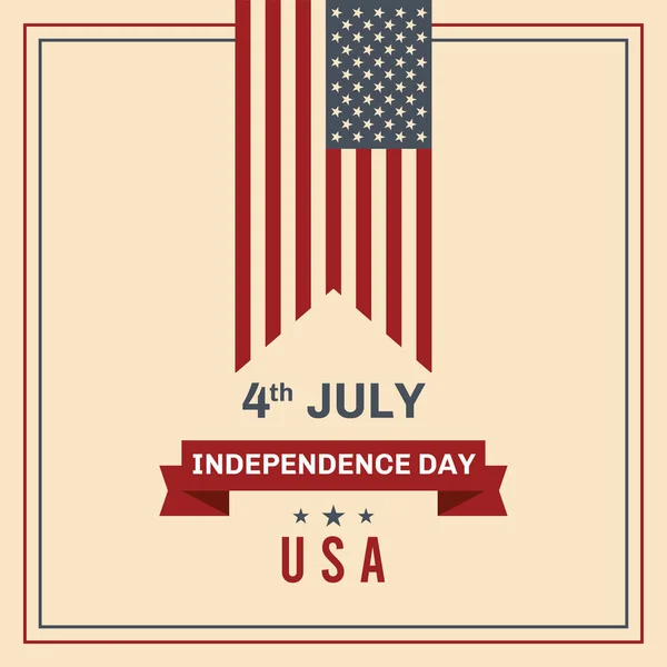 Vintage Usa Independence Day Template Vector Illustration — Stock Vector