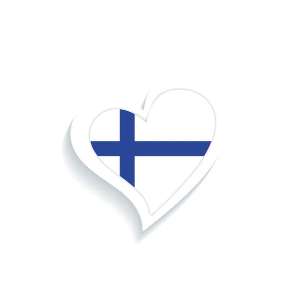 Forma Isolada Coração Com Bandeira Finlândia Ilustração Vetorial — Vetor de Stock