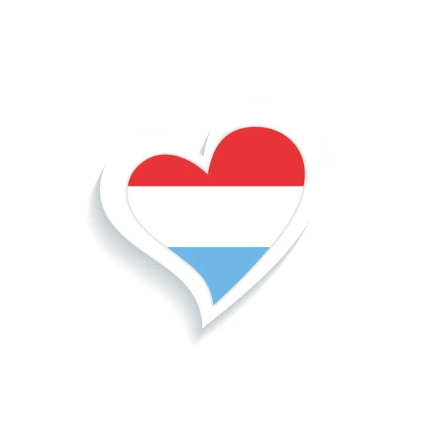 Ізольована Серцева Форма Зображенням Прапора Люксембургу — стоковий вектор