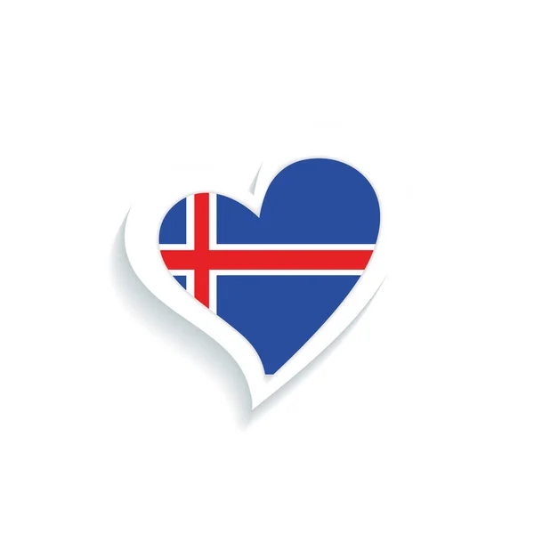Isolated Heart Shape Flag Iceland Vector Illustration — Stock Vector