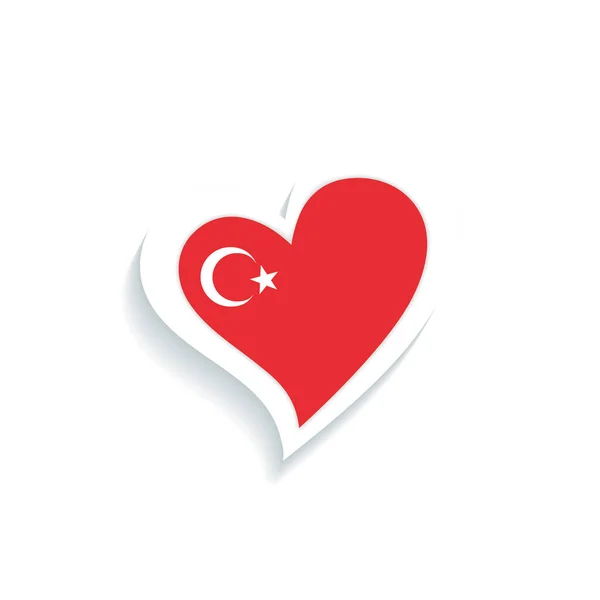 Forma Cuore Isolato Con Bandiera Turkey Illustrazione Vettoriale — Vettoriale Stock