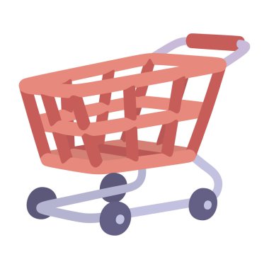 İzole edilmiş renkli alışveriş arabası simgesi Vektör illüstrasyonu