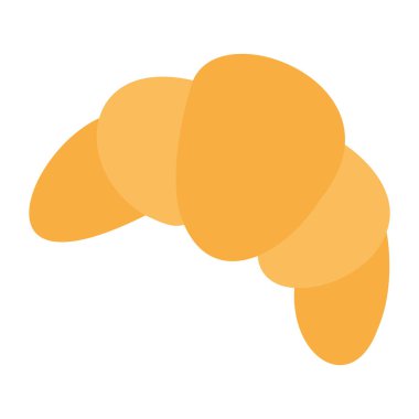 İzole edilmiş renkli kruvasan fast food ikonu Vektör illüstrasyonu