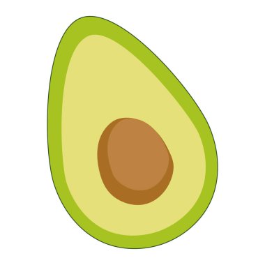 İzole edilmiş renkli avokado meyve ikonu Vektör illüstrasyonu