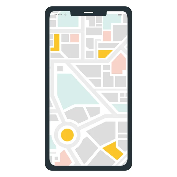 Isolated Smartphone Map App Vector Illustration — Vetor de Stock