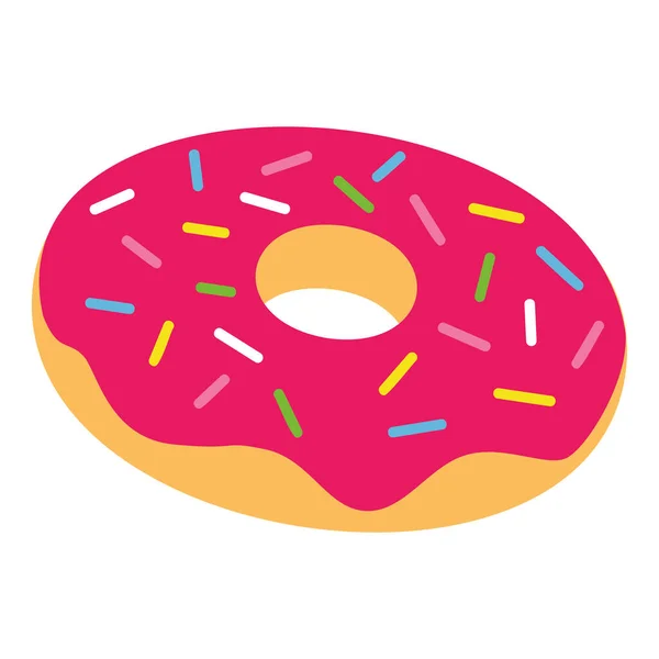 Isolado Colorido Donut Fast Food Ícone Ilustração Vetorial — Vetor de Stock