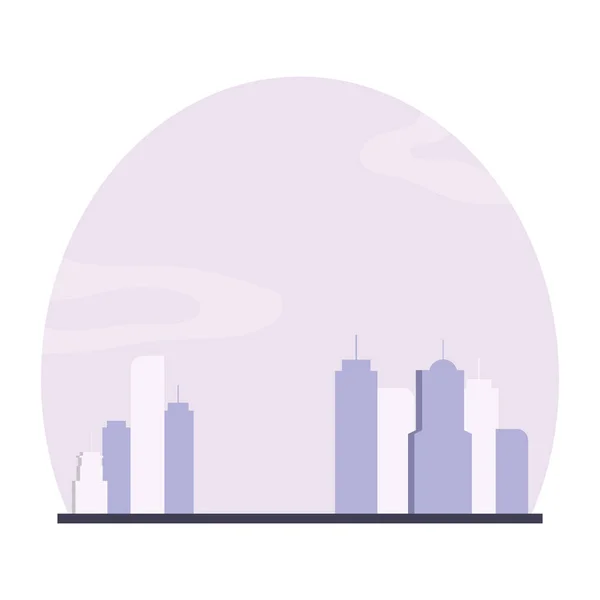 Isolated Silhouette City View Vector Illustration — Stock Vector