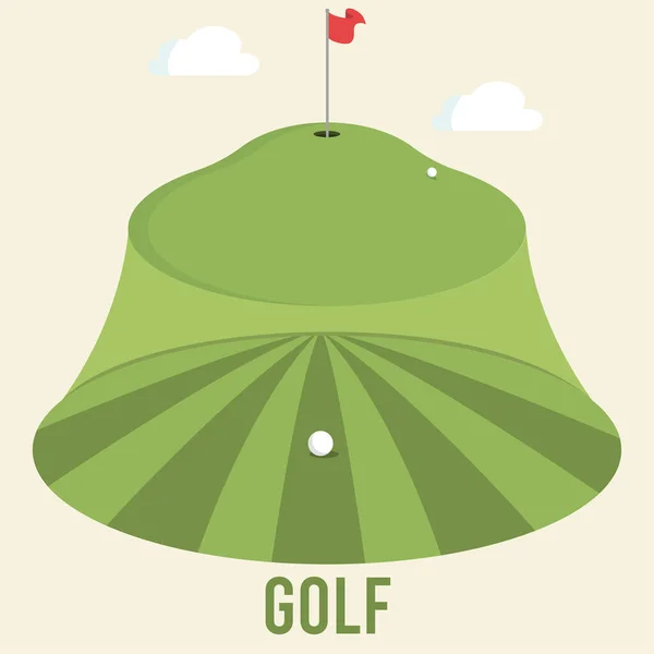 Modello Concetto Campo Golf Colorato Illustrazione Vettoriale — Vettoriale Stock