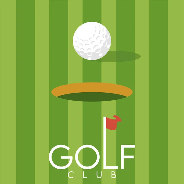 Cerrar Vista Hoyo Campo Golf Plantilla Club Golf Ilustración Vectorial — Archivo Imágenes Vectoriales
