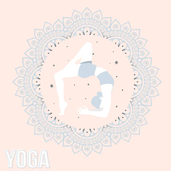 Mignon Fille Personnage Faire Yoga Concept Modèle Illustration Vectorielle — Image vectorielle