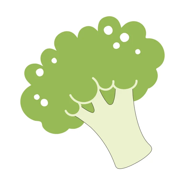 隔離された色のブロッコリー野菜のアイコンベクトルイラスト — ストックベクタ