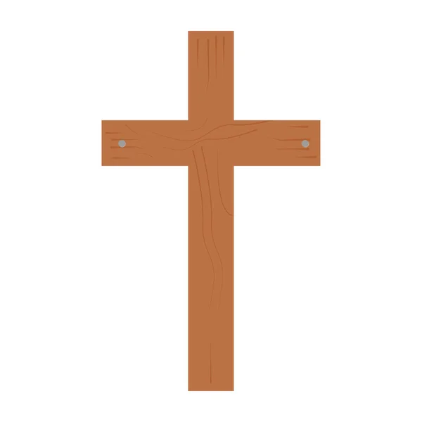 Isolato Chiesa Cattolica Croce Simbolo Vettoriale Illustrazione — Vettoriale Stock