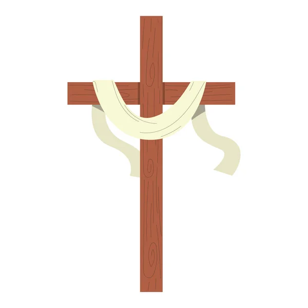 Iglesia Católica Aislada Símbolo Cruz Vector Ilustración — Vector de stock