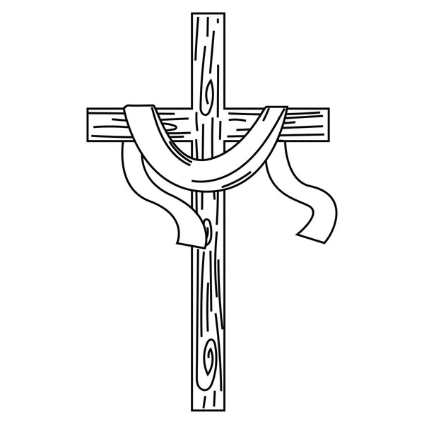 Isolated Catholic Church Cross Symbol Vector Illustration — Stock Vector