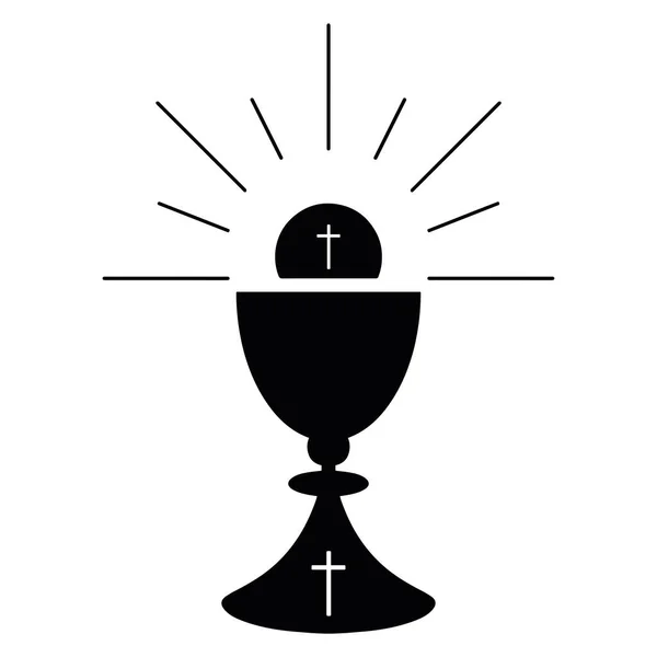 Isolated Silhouette Holy Grail Icon Vector Illustration — Stock Vector