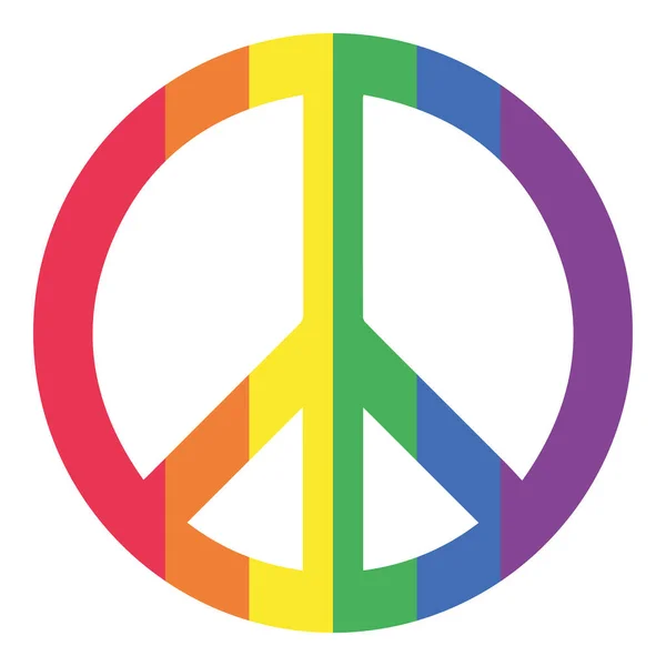 Gurur Bayrağı Renkleriyle Izole Edilmiş Barış Sembolü Vektör Illüstrasyonuname — Stok Vektör