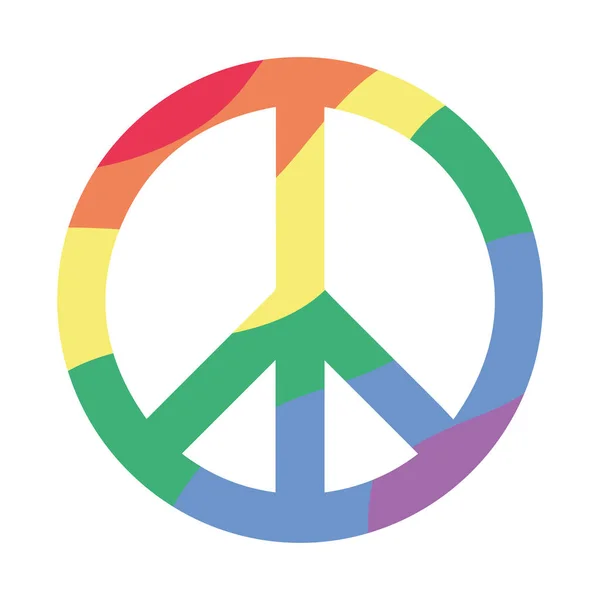 Símbolo Paz Aislado Con Colores Bandera Orgullo Ilustración Vectorial — Vector de stock