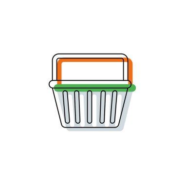 İzole edilmiş renkli alışveriş sepeti ikonu Vektör illüstrasyonu