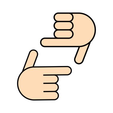 Ayrı renkte el hareketi simgesi Vektör illüstrasyonu