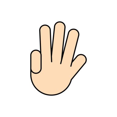 Ayrı renkte el hareketi simgesi Vektör illüstrasyonu