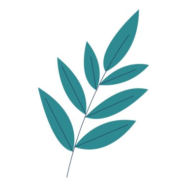 İzole edilmiş doğal yaprak ikonu Vektör illüstrasyonu