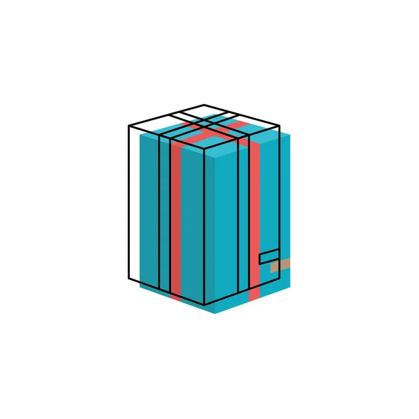 Izolovaná Barevná Ikona Nákupního Boxu Vektorová Ilustrace — Stockový vektor