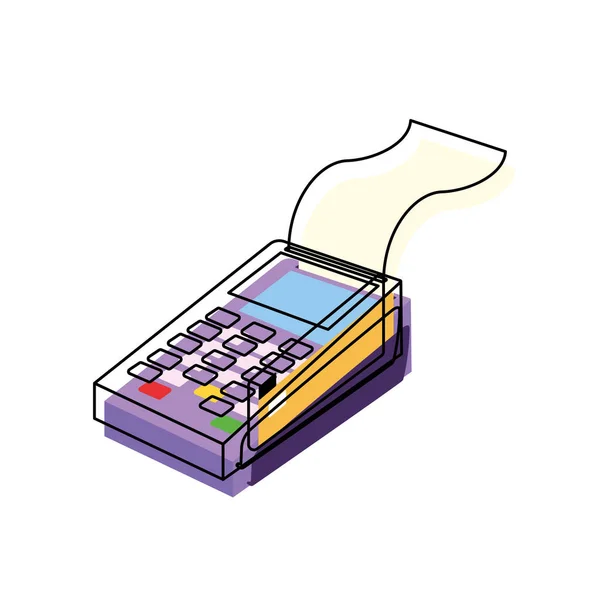 Isolerad Färgad Datafon Shopping Ikon Vektor Illustration — Stock vektor