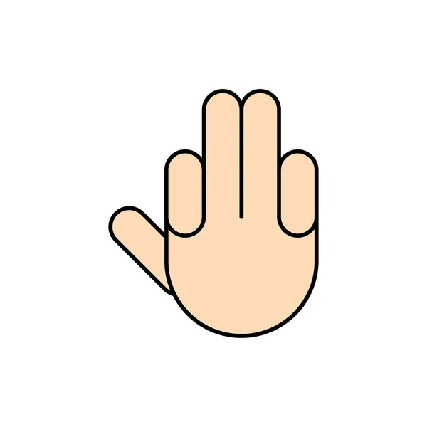 Isolerad Färgad Hand Gest Ikon Vektor Illustration — Stock vektor