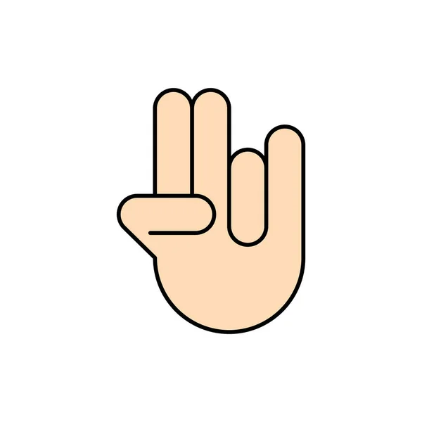 Isolerad Färgad Hand Gest Ikon Vektor Illustration — Stock vektor