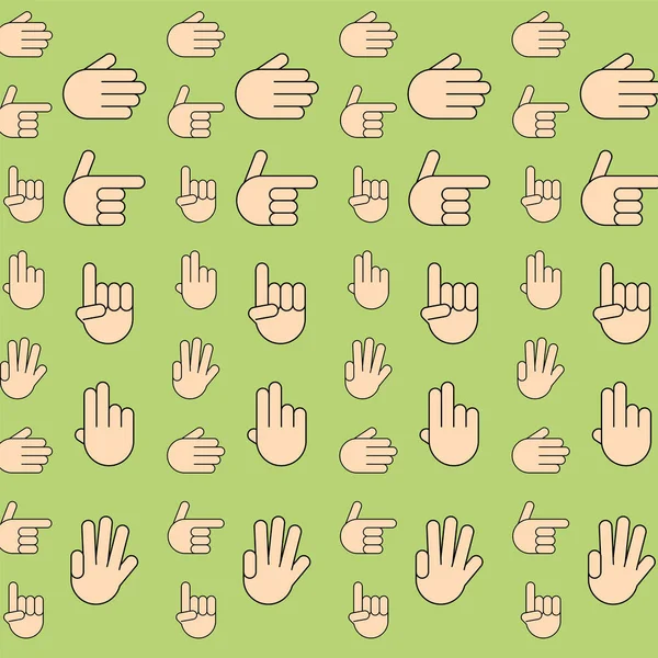 Nahtloser Musterhintergrund Mit Handgesten Symbolen Vektor Illustration — Stockvektor