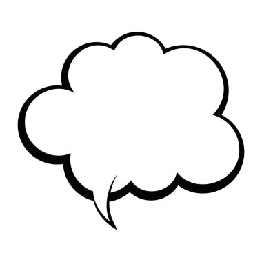 Isolated empty comic speech bubble Vector illustration