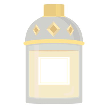 İzole edilmiş renkli parfüm şişesi ikonu Vektör illüstrasyonu