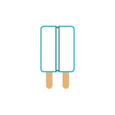 İzole edilmiş renkli buzlu çubuk taslak simgesi Vektör illüstrasyonu