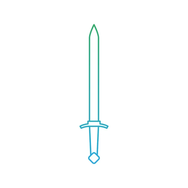 Ilustracja Odizolowanego Miecza Średniowieczna Ikona Wektor — Wektor stockowy