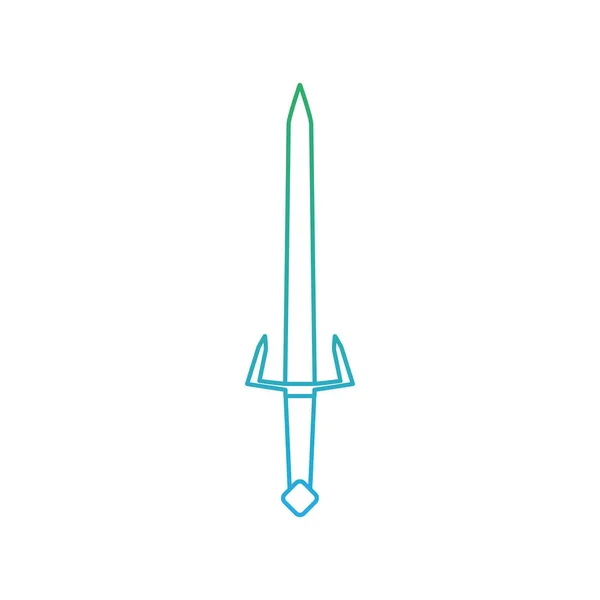 Μεμονωμένη Σπαθί Όπλο Μεσαιωνική Εικόνα Διάνυσμα Εικονογράφηση — Διανυσματικό Αρχείο