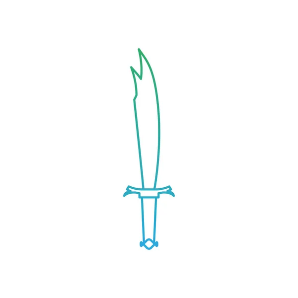 Ilustracja Odizolowanego Miecza Średniowieczna Ikona Wektor — Wektor stockowy