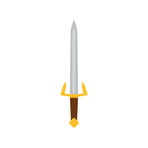 Arma Espada Isolada Ícone Medieval Ilustração Vetorial — Vetor de Stock