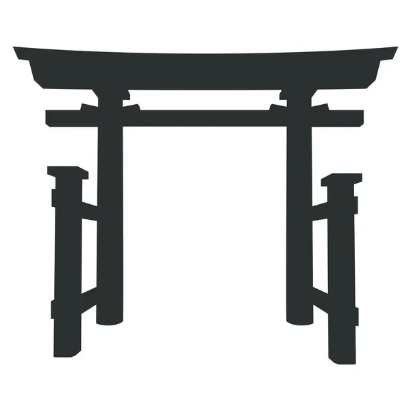 Illustration Vectorielle Isolée Sanctuaire Japonais Traditionnel — Image vectorielle