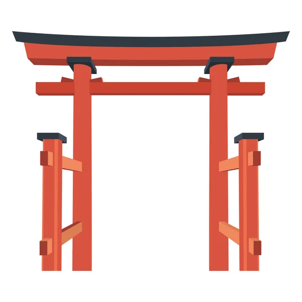 Isolerad Traditionell Japansk Helgedom Landmärke Vektor Illustration — Stock vektor
