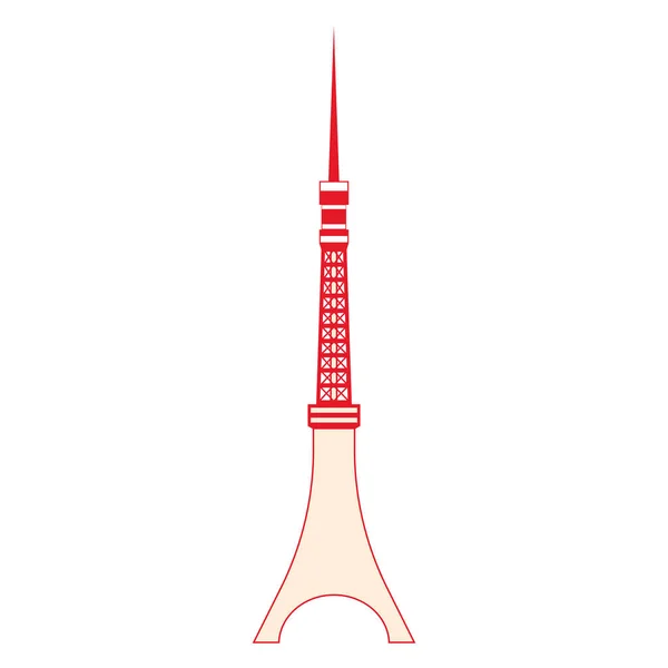Torre Tokyo Japonés Tradicional Aislado Hito Vector Ilustración — Vector de stock