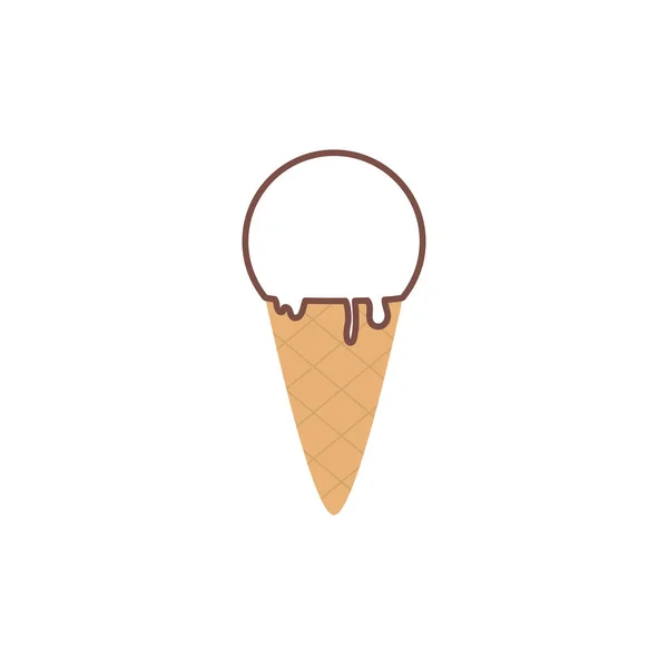 隔離された色のアイスクリームのアウトラインアイコンベクトルイラスト — ストックベクタ