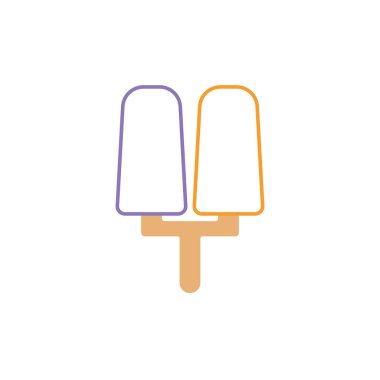 İzole edilmiş renkli buzlu çubuk taslak simgesi Vektör illüstrasyonu