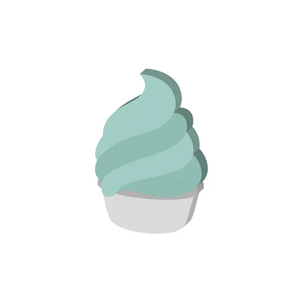 孤立した色の3Dアイスクリームアイコンベクトルイラスト — ストックベクタ