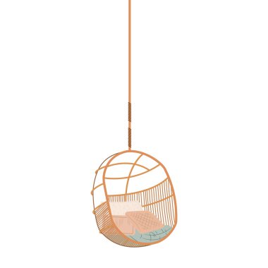 İzole edilmiş renkli asılı modern sandalye simgesi Vektör illüstrasyonu