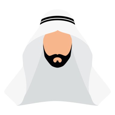 İzole edilmiş soyut erkek geleneksel Arap karakter Vektör illüstrasyonu