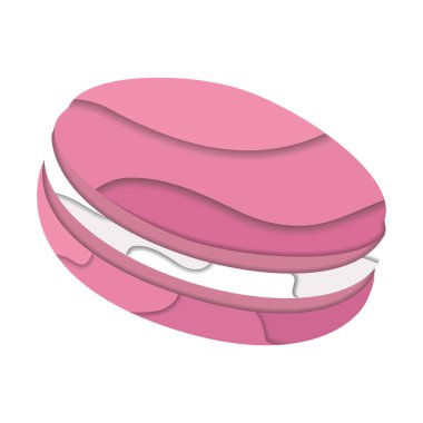 Ayrı renkte kurabiye şekeri simgesi Kağıt Sanatı Vektör illüstrasyonu