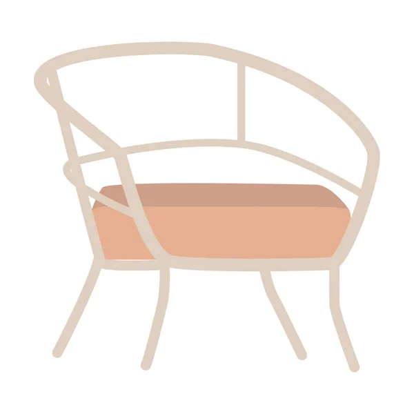 Icono Silla Muebles Interior Color Aislado Ilustración Vectorial — Vector de stock