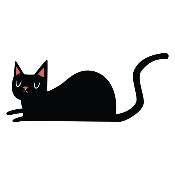 Isolerad Söt Katt Sällskapsdjur Vektor Illustration — Stock vektor
